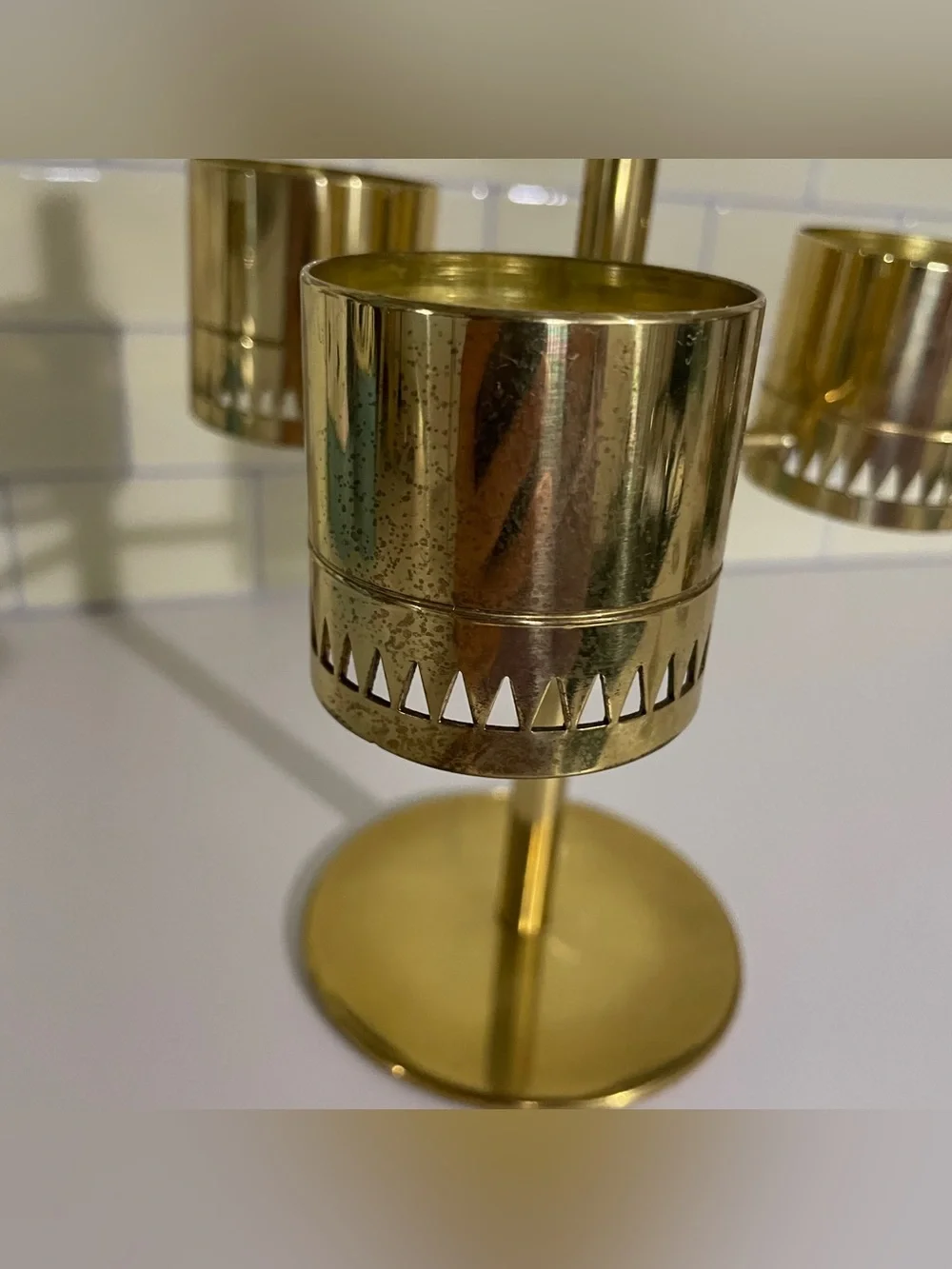 Hans-Agne Jakobsson Sweden AB brass 3 tea light holder L67
